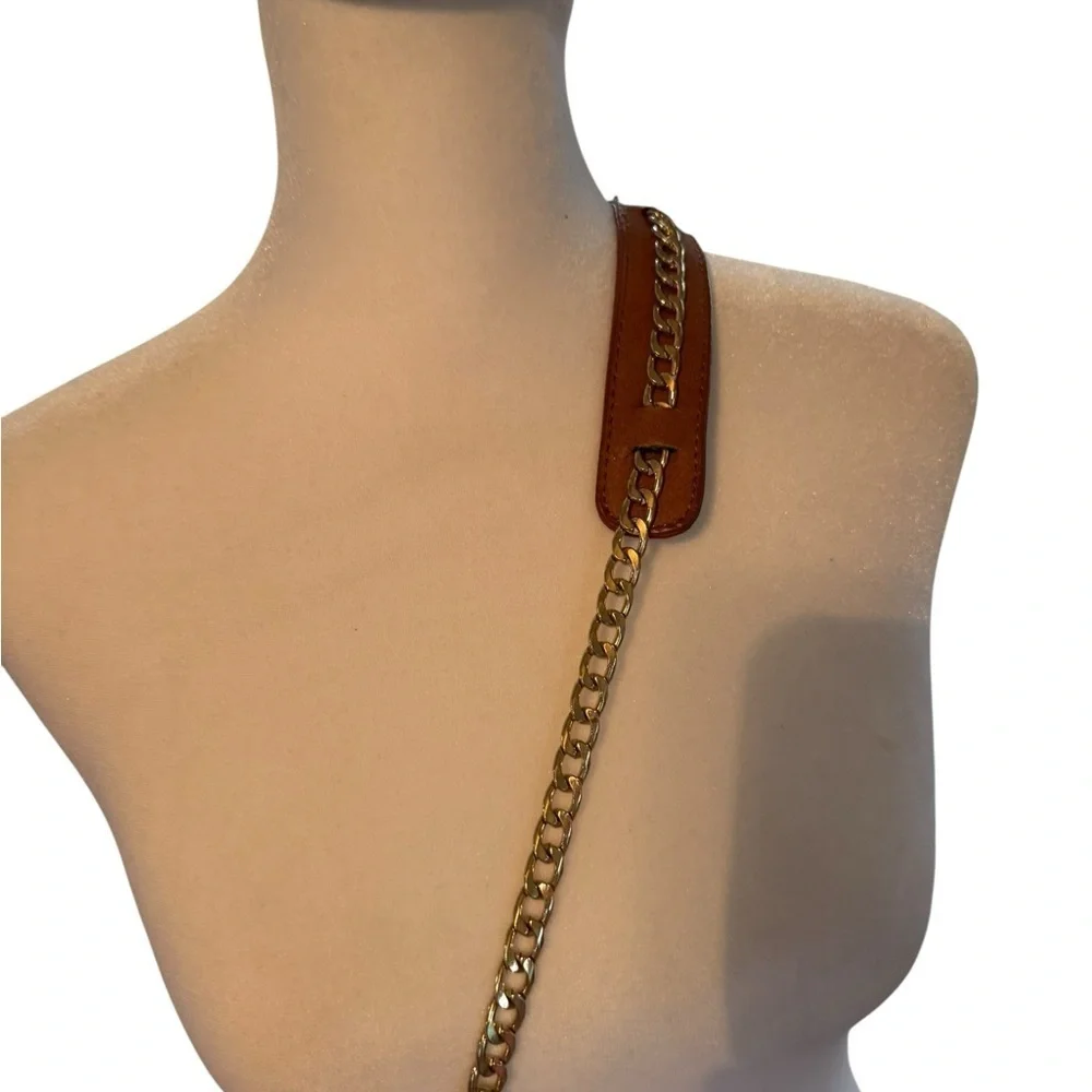 Fringe Leather Crossbody Bag with gold strap by Cato